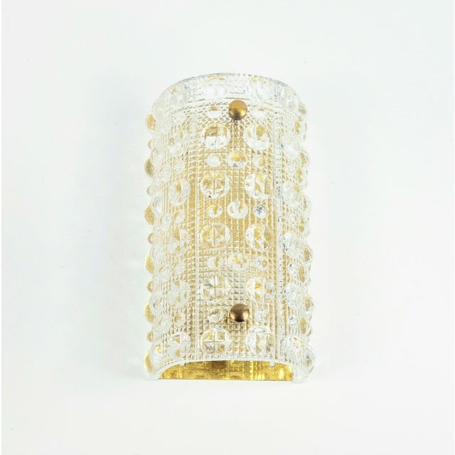 Mid-Century Modern 1960s Mid-Century Modern Scandinavian Glass & Brass Wall Lamp by Carl Fagerlund for Orrefors For Sale - Image 3 of 10