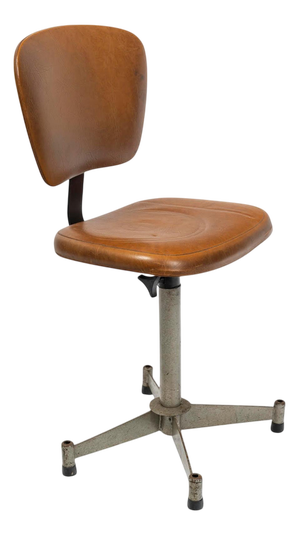 Mid-Century Metal and Skai Office Chair, 1960s
