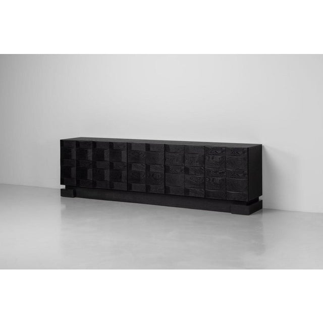 Graphic Sideboard in Black from Maison Aurora, Belgium, 1975 For Sale - Image 9 of 18