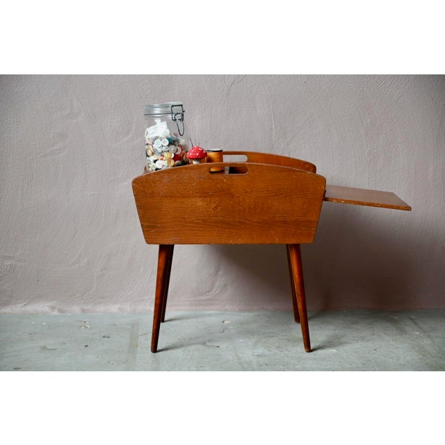 Wood Sewing Cabinet with Compass Feet, 1950s For Sale - Image 7 of 11