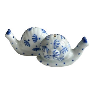 Vintage Escargot Figural Snails Salt and Pepper Set- A Pair For Sale