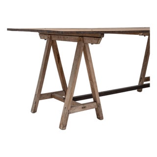 Mid 20th Century France Red Wood Dining Table For Sale