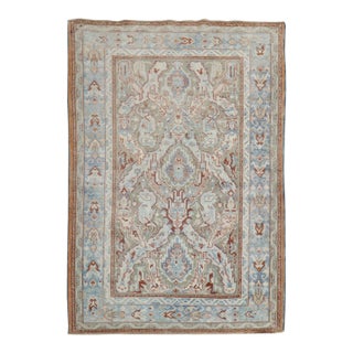 Antique Zabihi Collection Dragon Motif Scatter Size Persian Rug - 3'5" x 4'11" For Sale