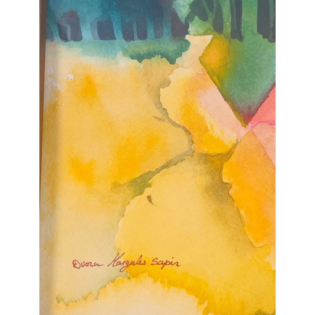 1970s Triptych of Abstract Watercolors Dvora Margules Sapir For Sale - Image 4 of 8