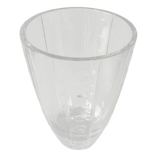 Vintage Clear Crystal Vase by J.G. Durand for Cristal D'Arques, 1980s For Sale