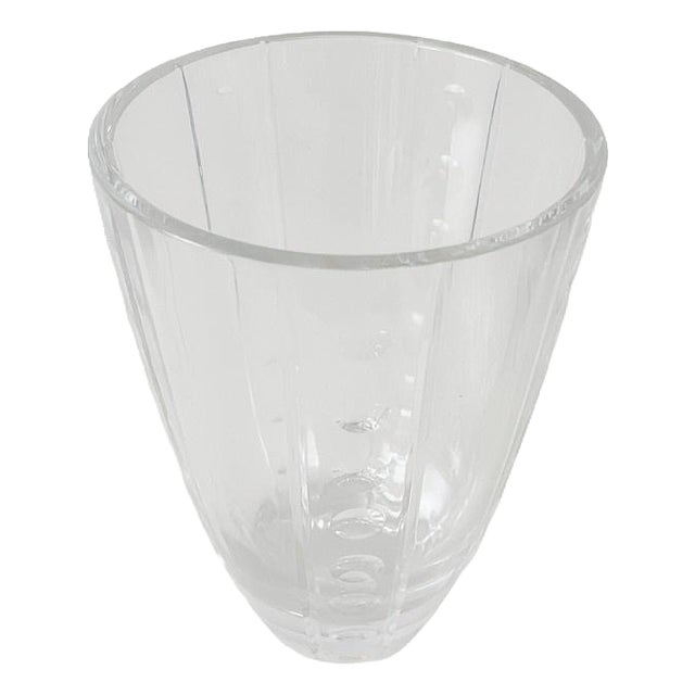 Vintage Clear Crystal Vase by J.G. Durand for Cristal D'Arques, 1980s For Sale