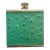 Vintage 1980s Sir Rondo's Teal Green Ostrich Leather Small Pocket Flask Bottle For Sale