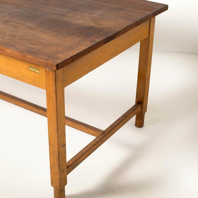Industrial Farm Worktable with Wood, Czechoslovakia, 1960s For Sale - Image 9 of 11