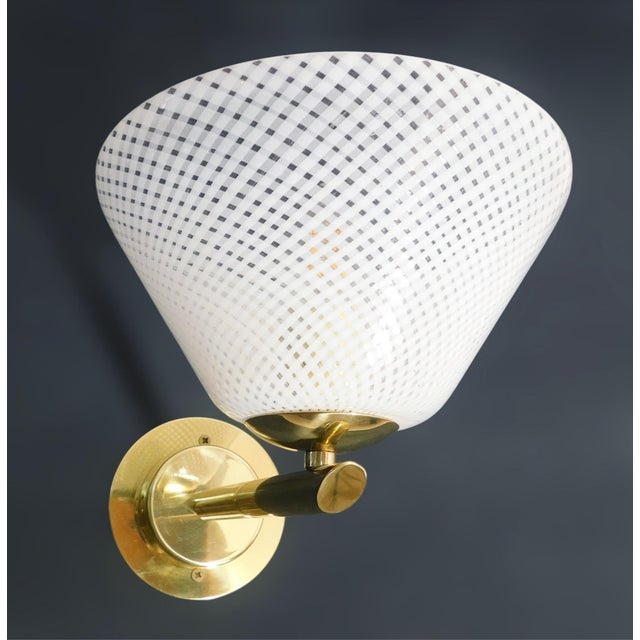 Italian 1950s Murano Reticello Cup Sconce by Barovier E Toso For Sale - Image 3 of 11