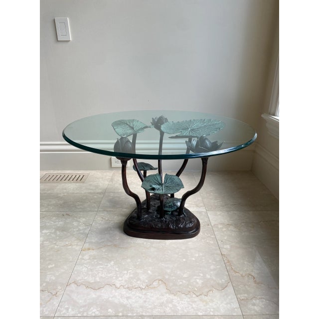 Round glass top with Iron base Table For Sale In Detroit - Image 6 of 12