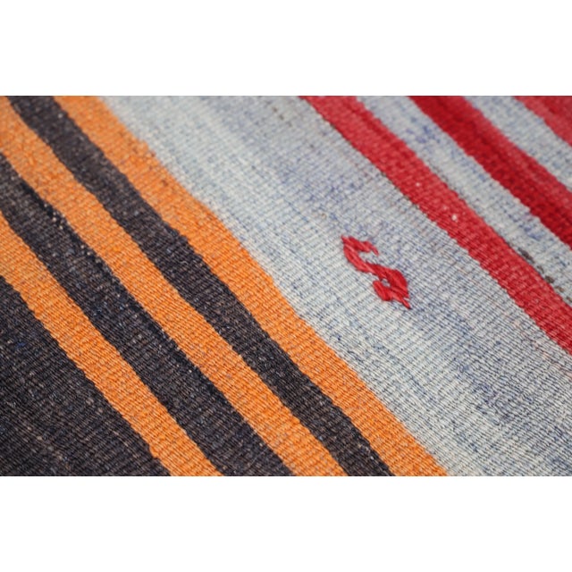 1960s Turkish Traditional Hand-Knotted Striped Design Runner For Sale - Image 10 of 11