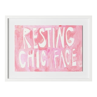 Resting Chic Face by Virginia Chamlee in White Frame, Small Art Print For Sale
