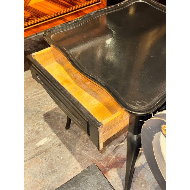 Wood Pair of Vintage French Black Oak Side Tables For Sale - Image 7 of 7