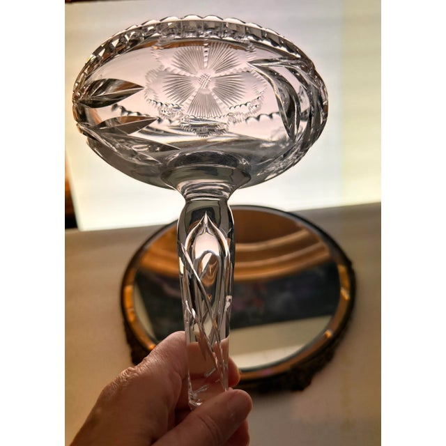 1910s Antique American Brilliant Period Comport Bubble Stem For Sale - Image 5 of 9