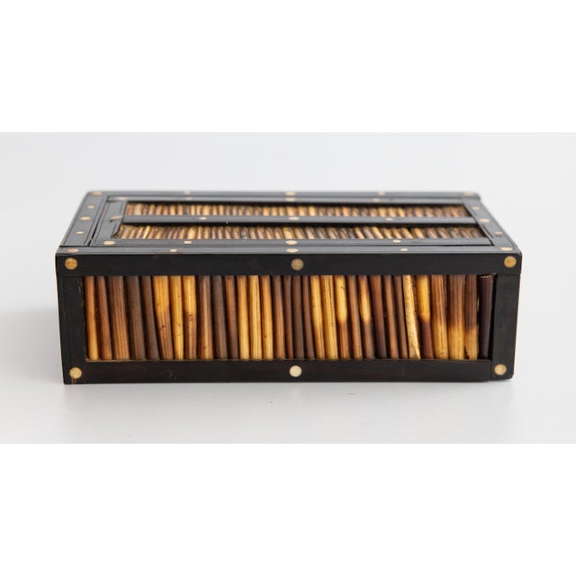 Campaign Antique Anglo Indian Ebony & Porcupine Quill Box For Sale - Image 3 of 11