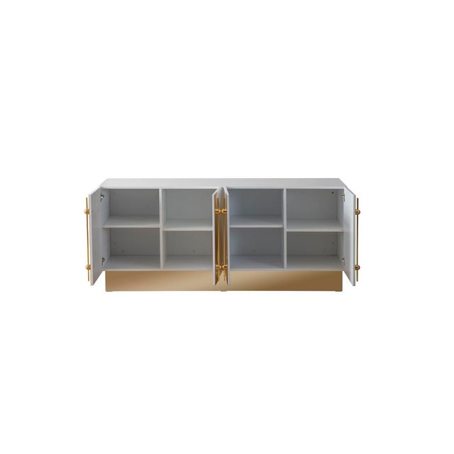 Contemporary Callista Sideboard, White & Gold For Sale - Image 3 of 9