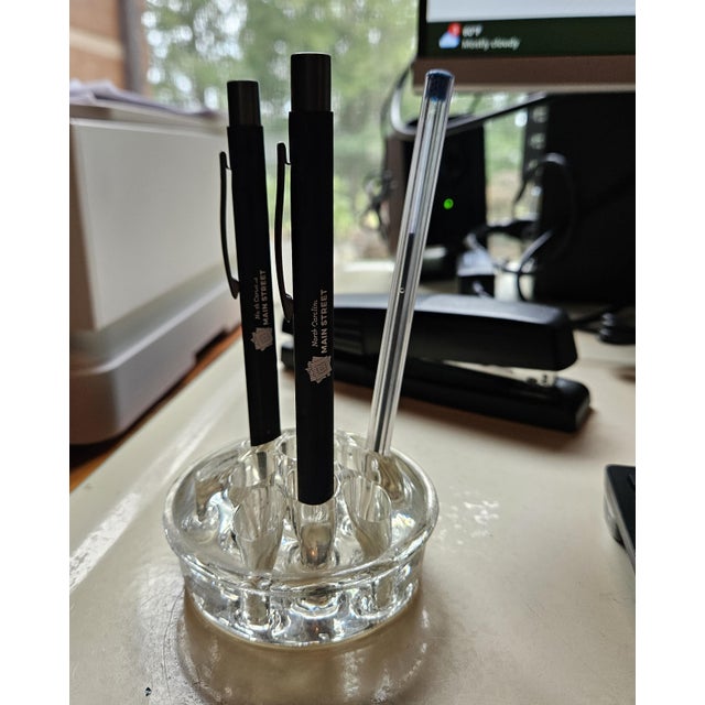 Vintage Clear Glass 11 Hole Flower Frog For Sale - Image 12 of 12