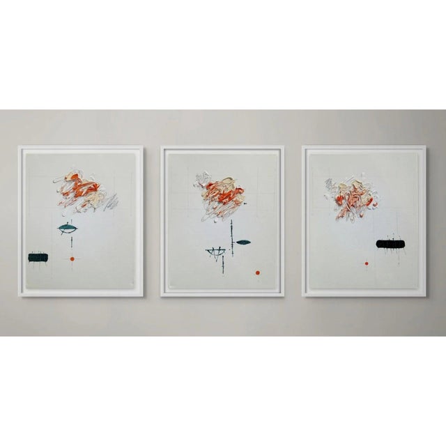 # 'Flower' #3 - High-End Framed Cy Twombly Style Minimalist Botanic Oil on Canvas For Sale - Image 6 of 10