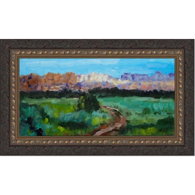 Textile Modern Impressionist Zion Desert Landscape – Oil Painting For Sale - Image 7 of 9