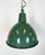 Green Industrial Green Enamel Factory Pendant Lamp, 1960s For Sale - Image 8 of 16