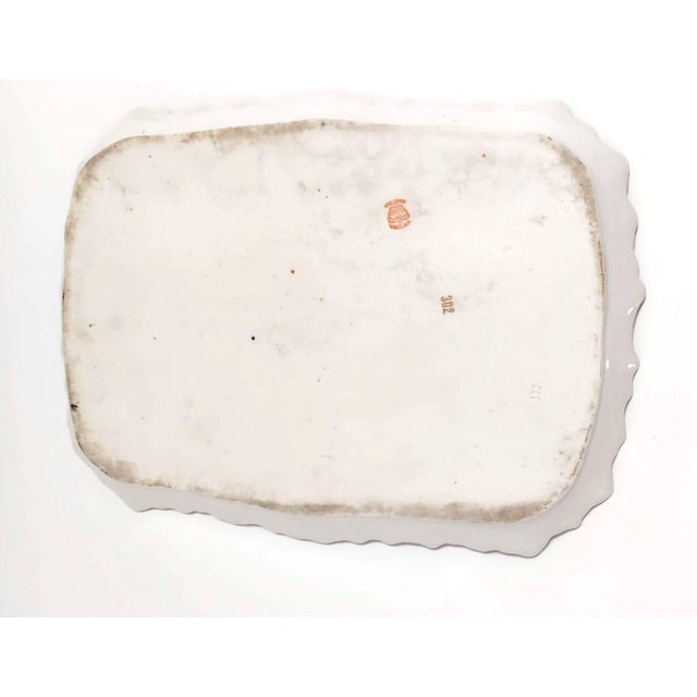 Antique Tray Portrait Curly Auburn Hair Lady Vettori Dresser Dish Austria Porcelain For Sale In Greensboro - Image 6 of 9