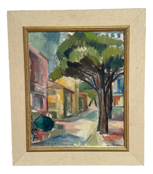 Ingrid Hedman Koppang, Urban Street, 1962, Oil on Canvas, Framed