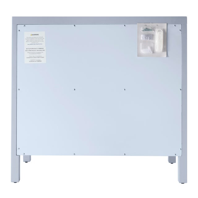 Wood Nora 34 in. W Wood 3 Drawer Chest, Light Blue For Sale - Image 7 of 9