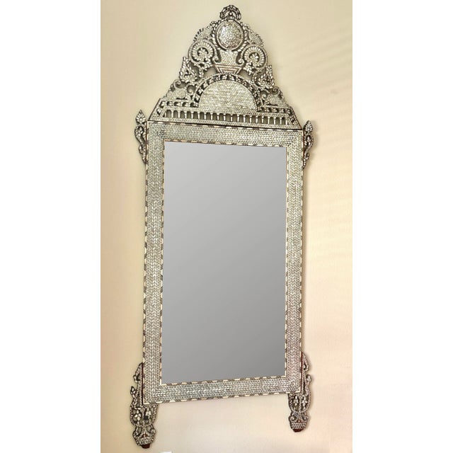 Mid 19th Century Middle Eastern Mother of Pearl Inlaid Mirror For Sale - Image 4 of 9