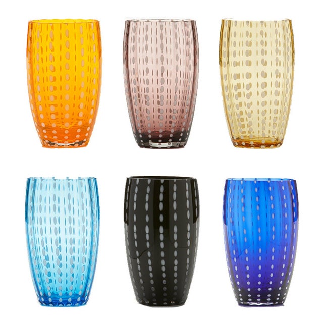 Zafferano Zafferano Perle Beverage in Assorted Colors - Set of 6 For Sale - Image 4 of 6