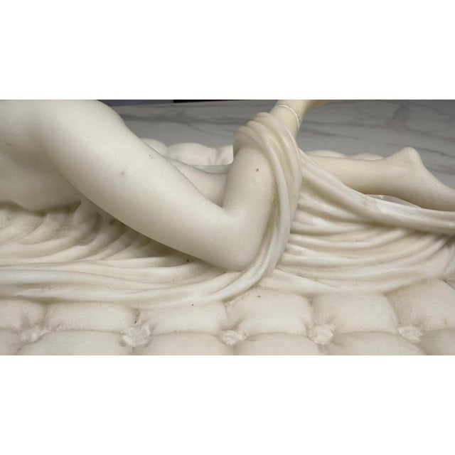 Italian School Artist, Nude Sculpture of Hermaphroditus, 19th Century, White Carrara Marble For Sale - Image 10 of 18