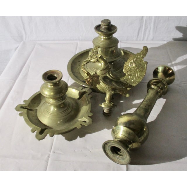 Indian Brass Oil Lamp Chairish