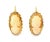 These antique estate 14K yellow gold shell cameo drop earrings are a timeless statement of vintage elegance. Each earring...