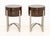 Pair of Michael Berman Zebra Wood Bedside Tables, with one pull shelf and drawer on four chrome supports, with "Michael...