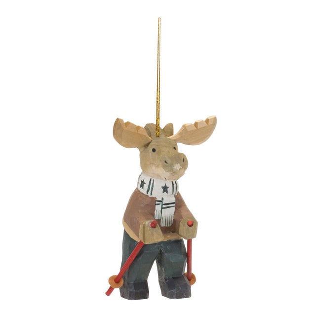 Add a charming rustic touch to your holiday decor with this Moose on Skis Ornament Set! Intricately crafted from quality...