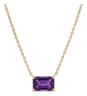 Amethyst Bar Necklace | Purple Gemstone Necklace | February Birthstone Necklace