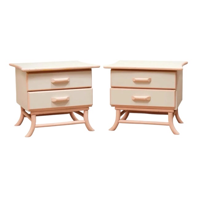 Pair of Retro 50’s Asian Style Nightstands For Sale