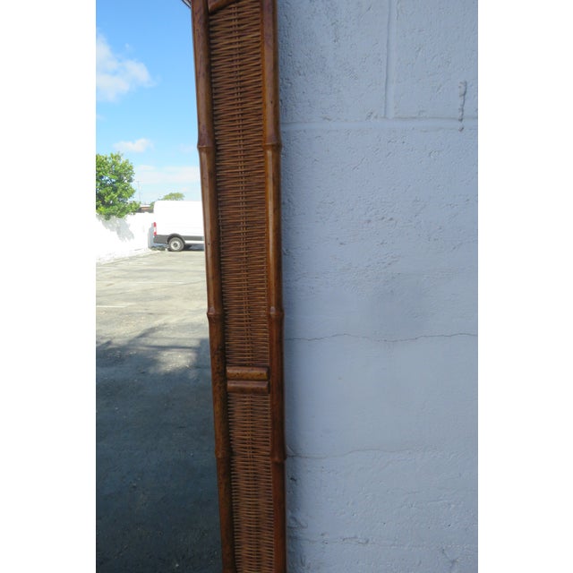 Hollywood Regency Vanity Dresser Bathroom Wall Faux Bamboo Caned Mirror 5760 For Sale - Image 11 of 12