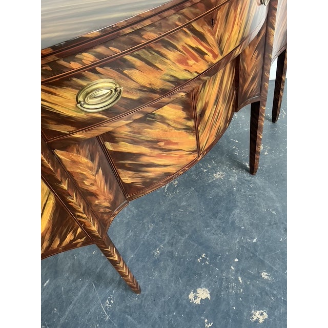 Vintage Regency Faux Finished Hepplewhite Sideboard For Sale - Image 9 of 12