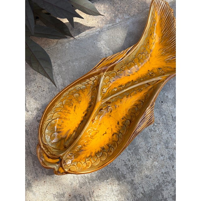 Mid-Century Modern Ceramic Pottery Fish Server Platter by California Originals For Sale - Image 4 of 7