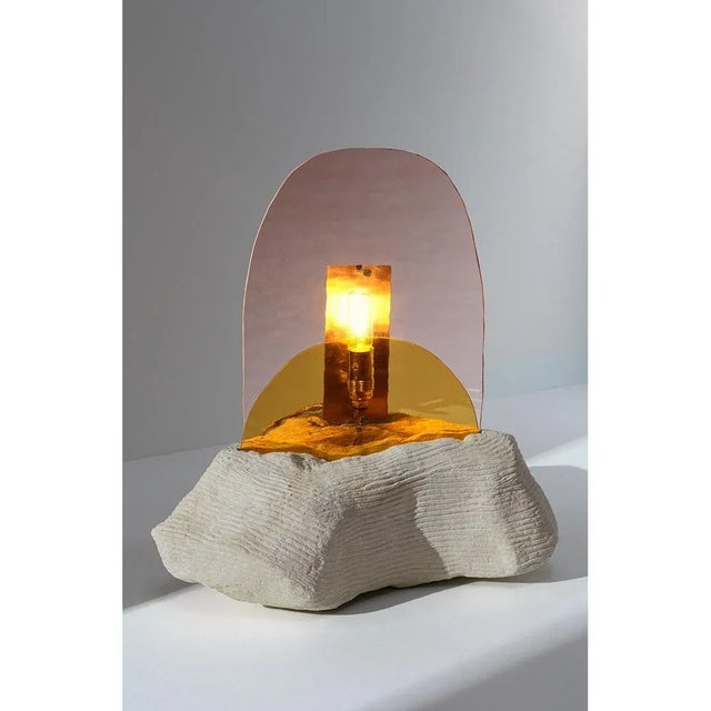Sunset light sculpture by Marie Jeunet Dimensions: Base: Width 15.35 inches, height 4.72 inches, depth 11.81 inches Glass...