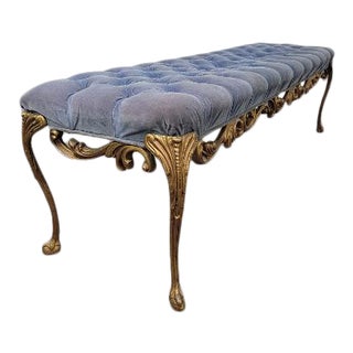1950s Vintage Hollywood Regency Bench For Sale