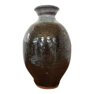 Mid 20th Century Japanese Studio Pottery Shigaraki Ware Baluster Vase