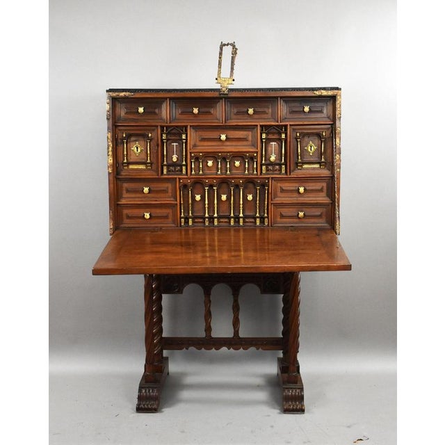 17th Century Spanish Walnut Bargueño Cabinet, 1650 For Sale - Image 4 of 13