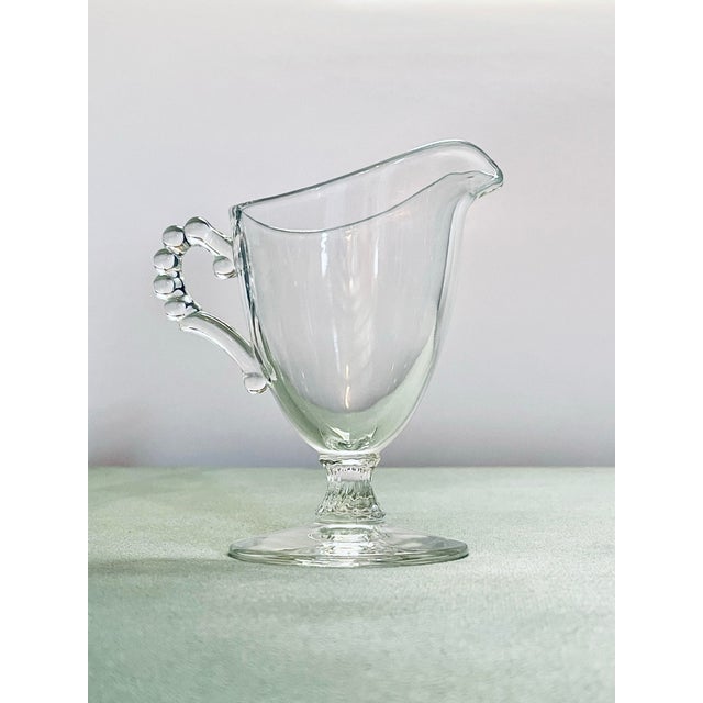 1930’s Candlewick Footed Creamer & Sugar Bowl For Sale - Image 4 of 6