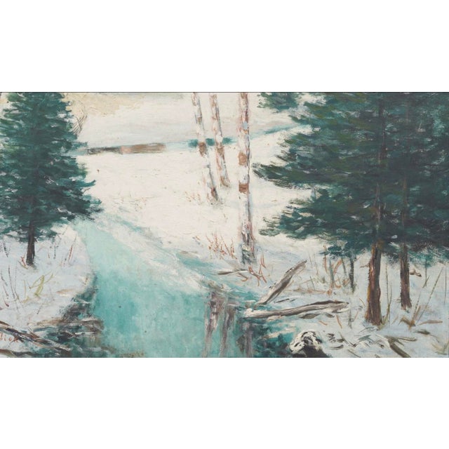 Wood Large Antique Impressionist Landscape Oil Painting – Signed Charles E. Duncan Rodick – 27” H X 34” W For Sale - Image 7 of 9