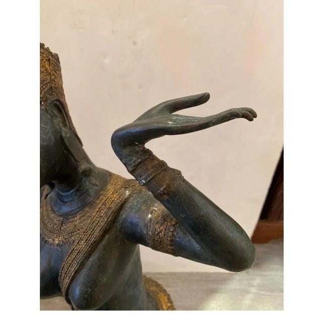 Early 20th Century Thai Bronze Dancer Sculpture For Sale - Image 9 of 13