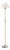 Chapman & Myers by Visual Comfort Signature Caspian Medium Floor Lamp in Antique-Burnished Brass and Alabaster with Linen Shade For Sale