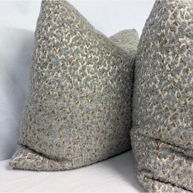 Transitional Metaphores "Feline" in Brume 22" Pillows- A Pair For Sale - Image 3 of 3