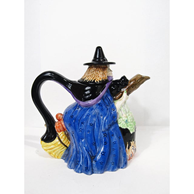 Traditional 1997 Inspirado Witchy Poo Hand-Painted Halloween Teapot For Sale - Image 3 of 14