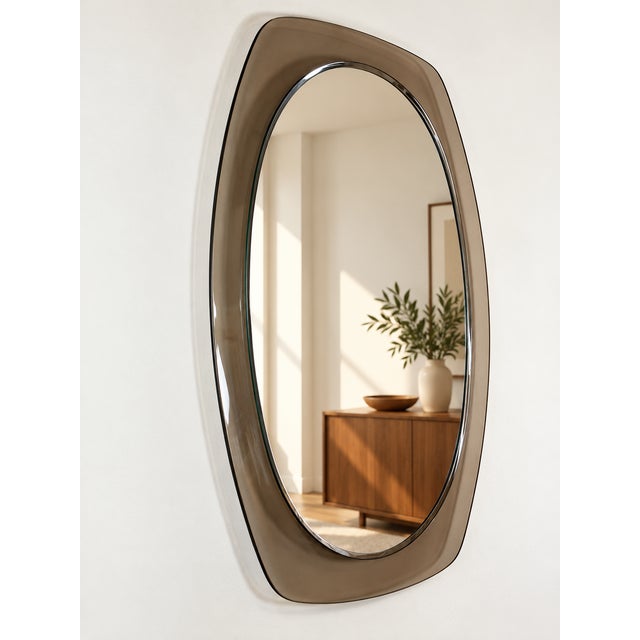 Vintage Mirror with Smoked Glass Frame, 1970s For Sale - Image 6 of 9